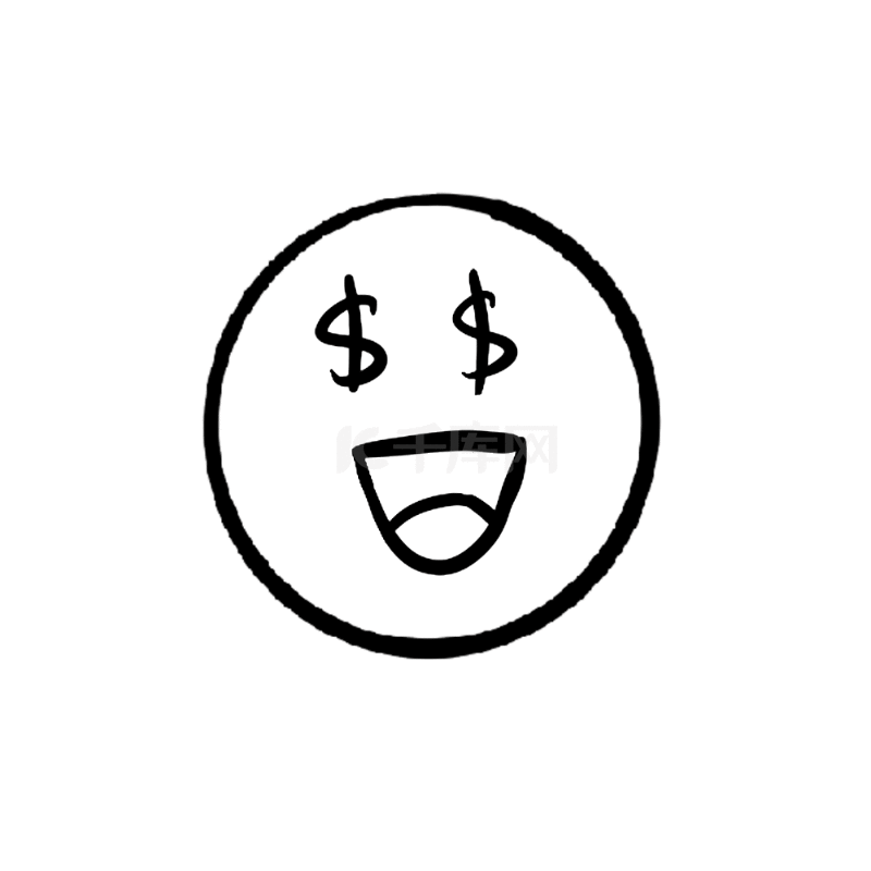 黑白头像金钱赚钱花痴财迷表情包