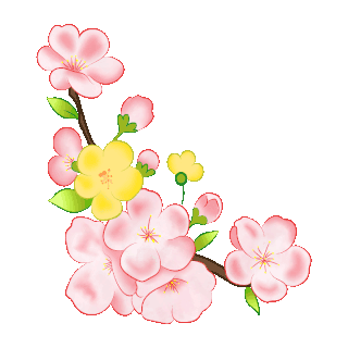 春天手绘植物花朵花枝桃枝桃花动图gif