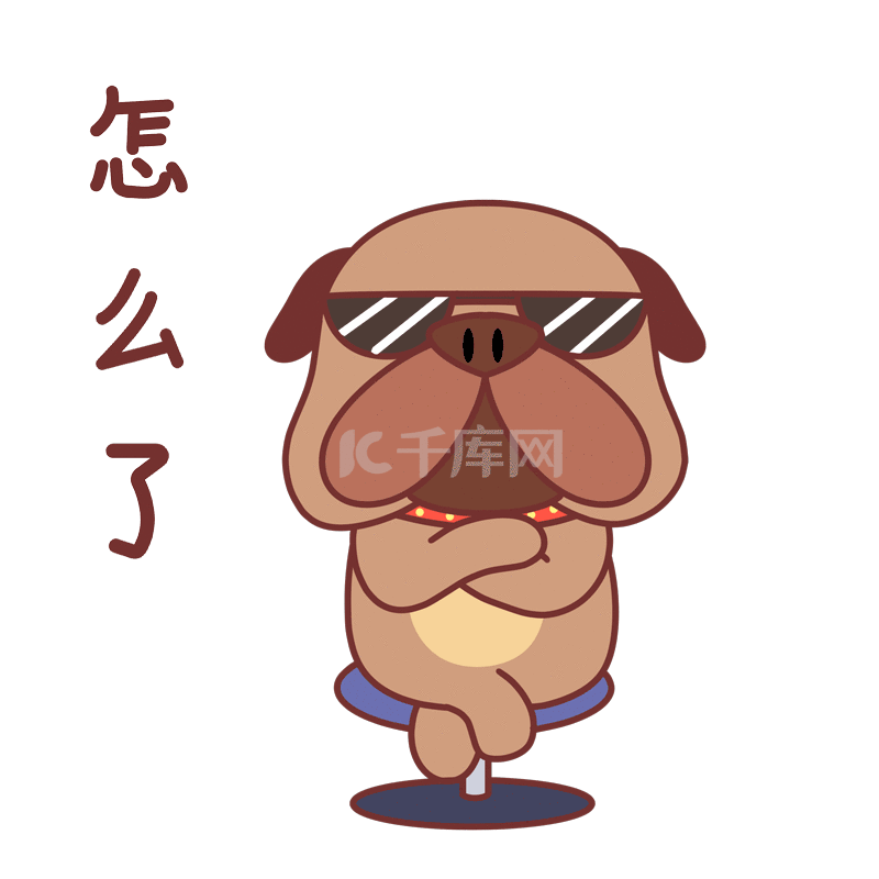 小狗耍酷动态表情包