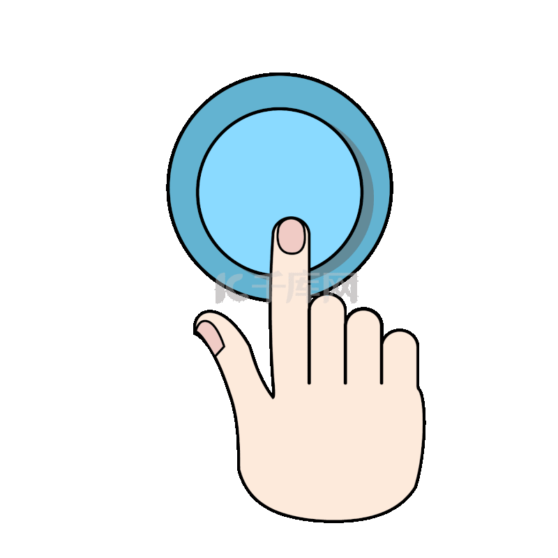 手指动作卡通按钮点击免抠动图元素