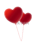 立体渐变红色心形气球