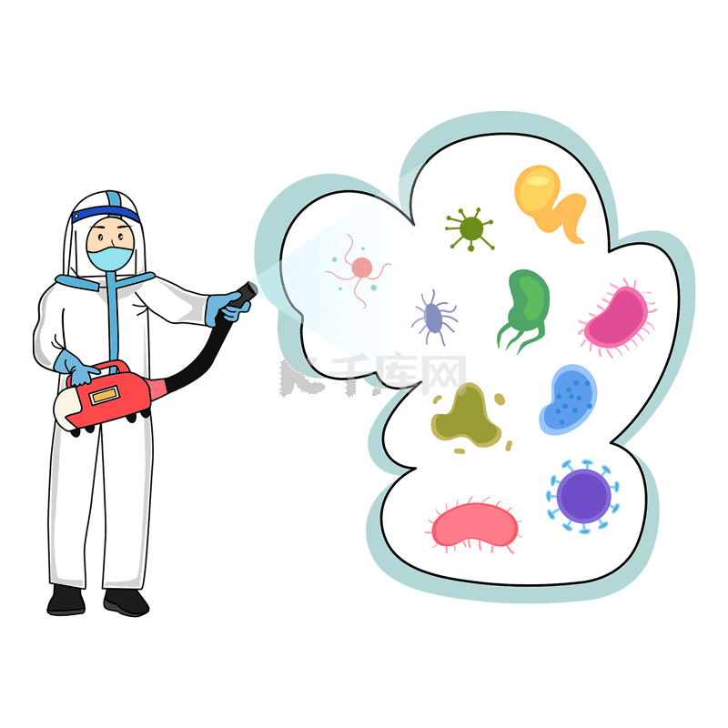 防疫消毒消灭病菌动图