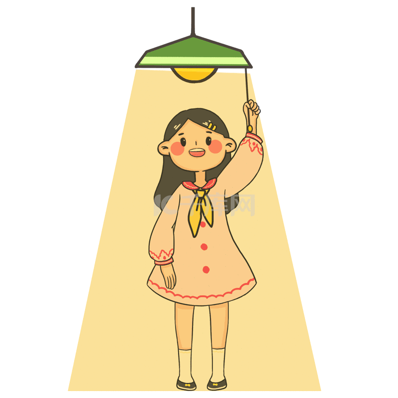 用电安全擦灯泡女孩素材图片免费下载-千库网