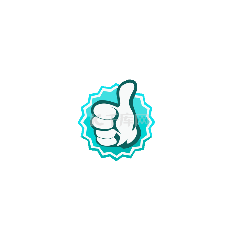 矢量点赞大拇指装饰图案