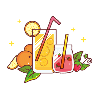 果汁饮料清凉夏天卡通