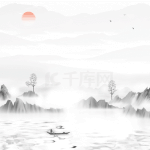 中国风山水飞鸟动态背景