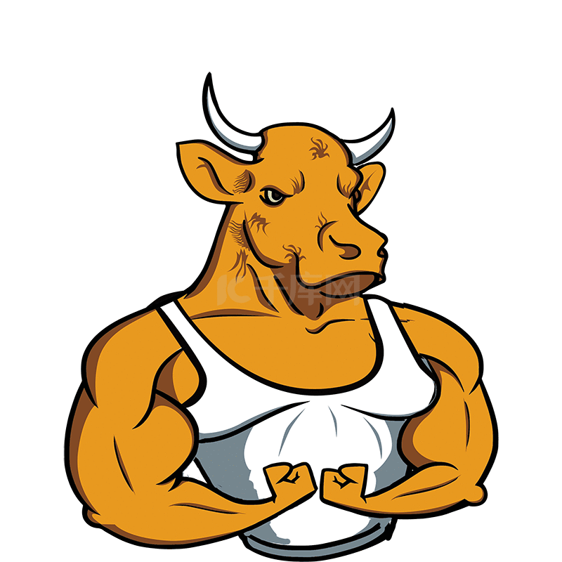 牛人健身拟人牛肌肉