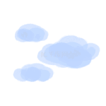 手绘三个向上飞的纸飞机云