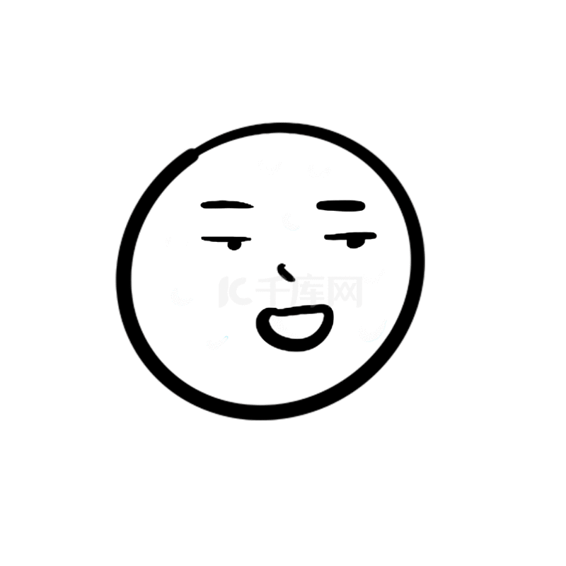 黑白头像尴尬无语汗表情动图