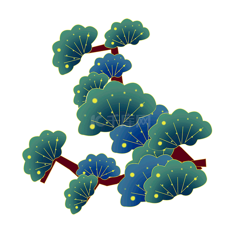 中国风国潮中国国风松树