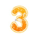 橙子橙汁橙色PSD数字3动图GIF