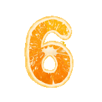 橙子橙汁橙色PSD数字6动图GIF