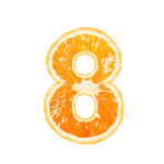 橙子橙汁橙色PSD数字8动图GIF