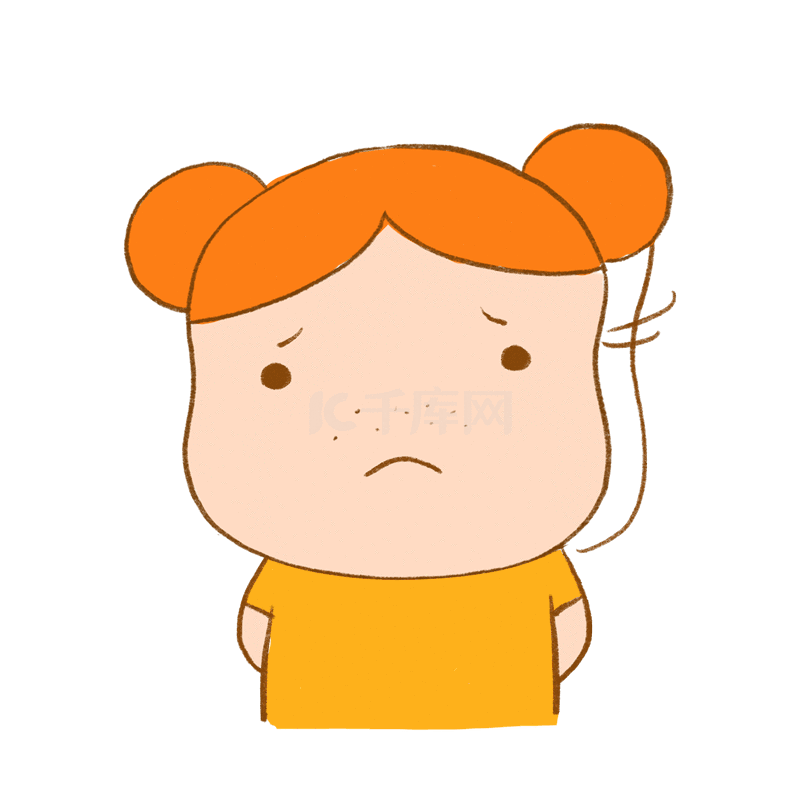 卡通雀斑小女孩摇头