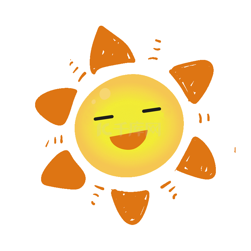 手绘涂鸦卡通可爱太阳动态元素阳光暖阳