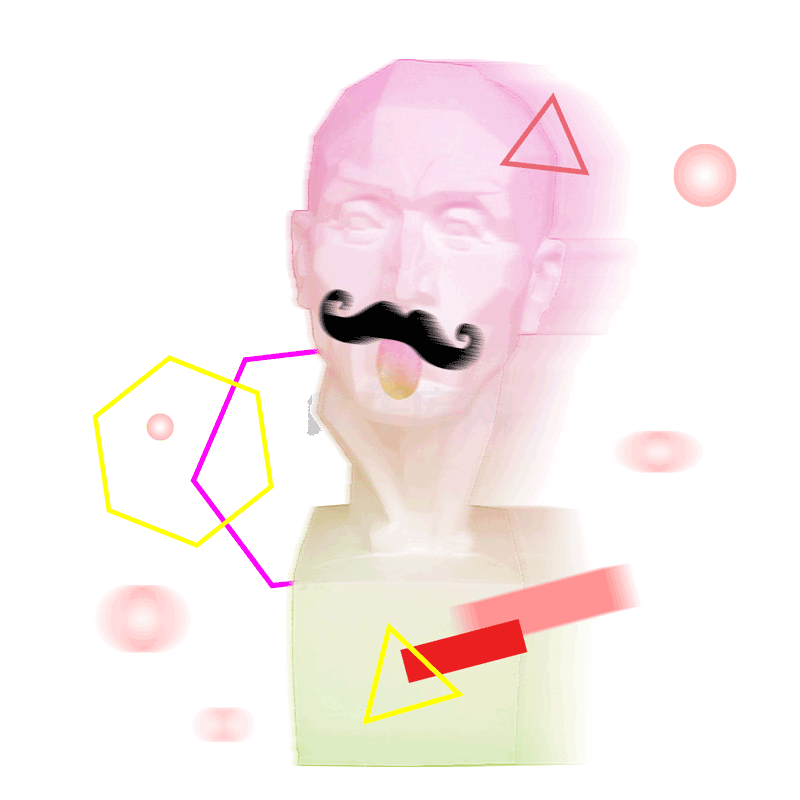 蒸汽波雕像几何渐变紫蓝色电商banner