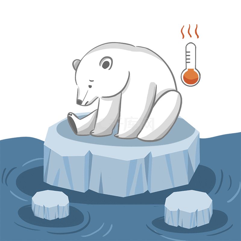 保护北极熊漫画图片