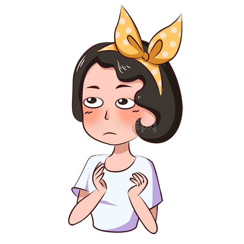 卡通都市少女主题黄发带女孩表情包之白眼无奈