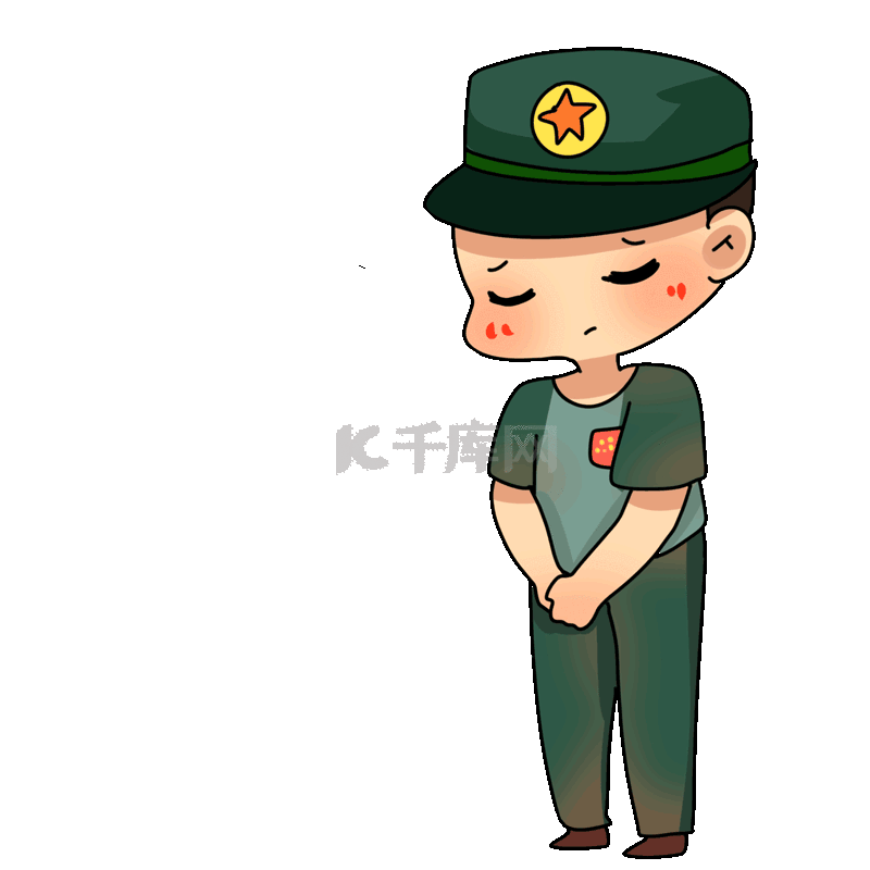 八一建军节军人想家哭泣表情包