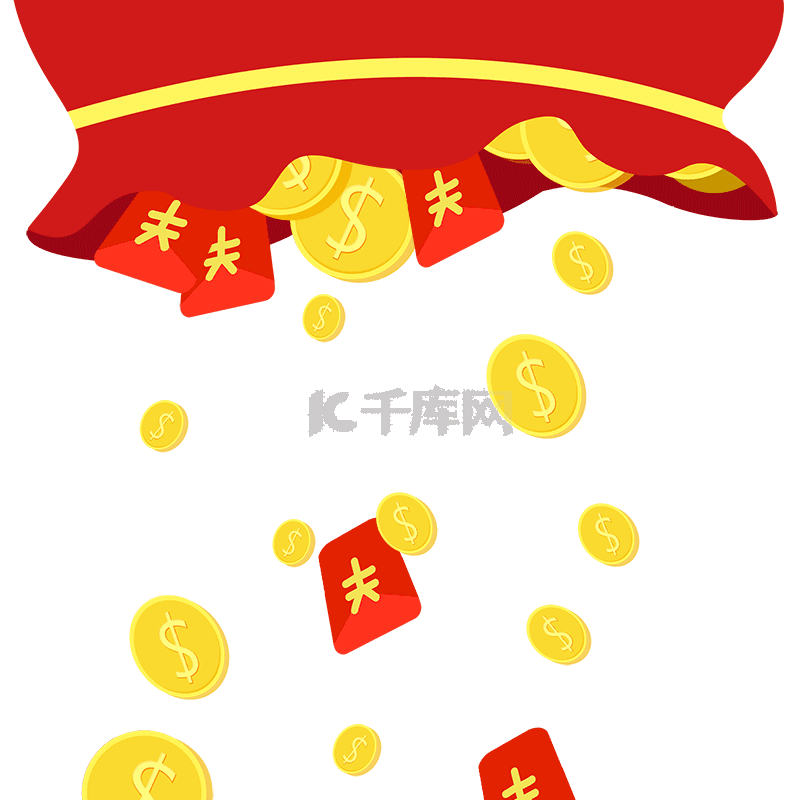 美元符号动画 Gif 透明 美元落下视频素材下载,