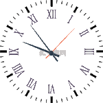 黑色线条钟表时钟罗马数字时间