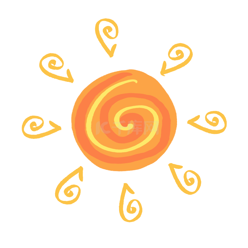 螺旋纹简约圆形太阳元素