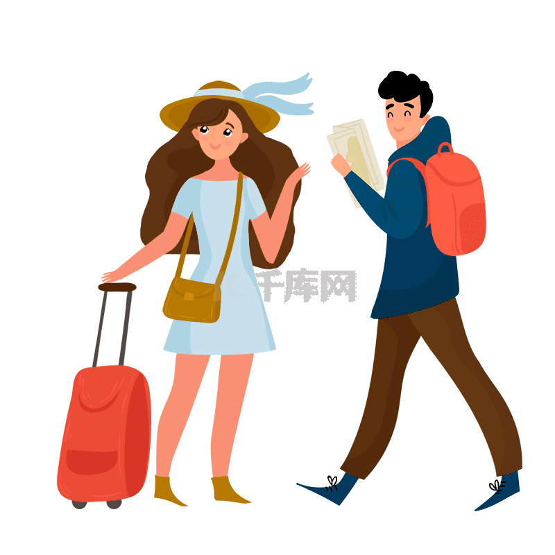 卡通旅行的游客素材图片免费下载-千库网