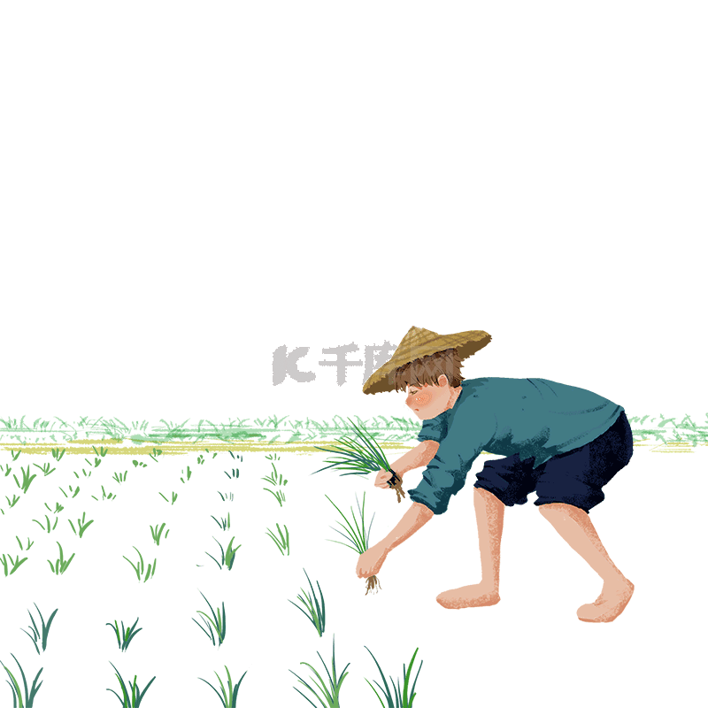 卡通农作劳动人民插画