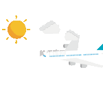旅游旅行飞机穿过云层gif动图
