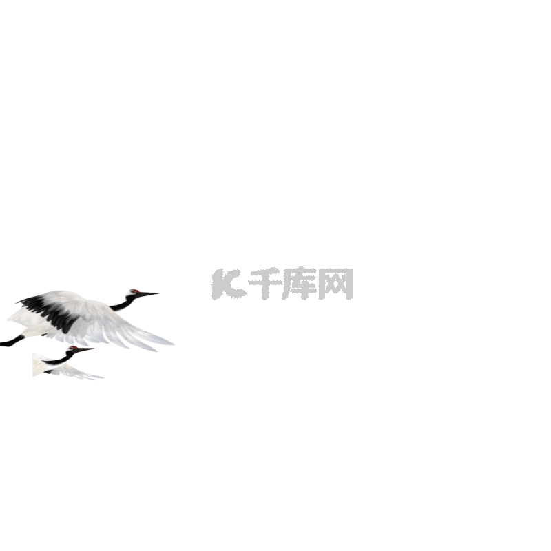 中国风水墨仙鹤飞鸟动画