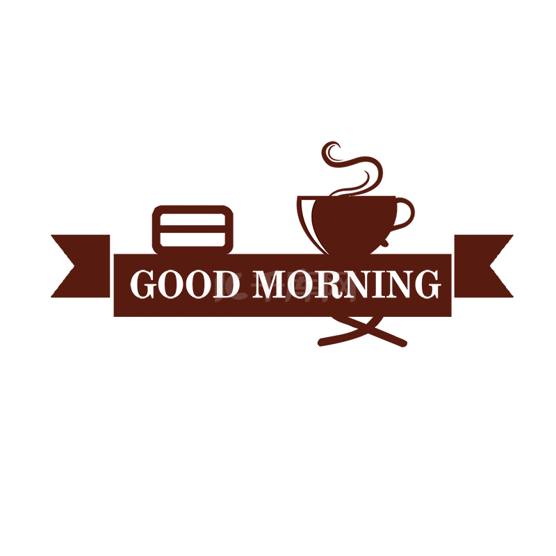 早安早上好咖啡字体动效