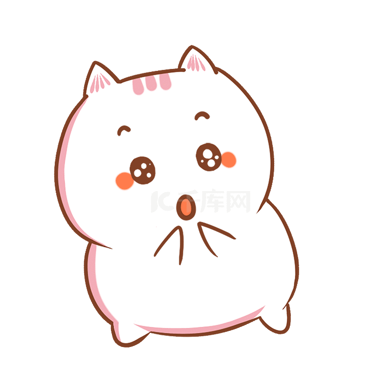 可爱卡通猫猫哇羡慕惊讶表情包动图gif