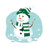卡通大雪下雪小雪圣诞节圣诞雪人动图GIF