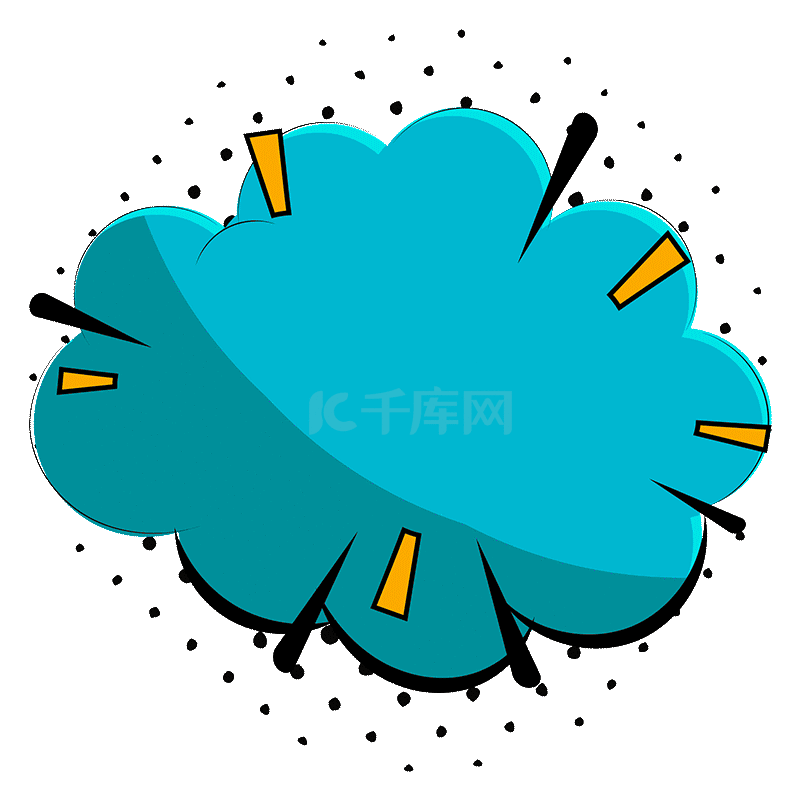 蓝色波普风爆炸框文本框变色gif动态图片下载 千库网