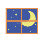 夜景月亮星星晚上窗户窗外动图gif