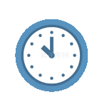 卡通蓝色时钟时间钟表转动的钟动图GIF