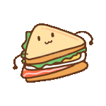 卡通可爱三明治眨眼卖萌wink食物动图gif