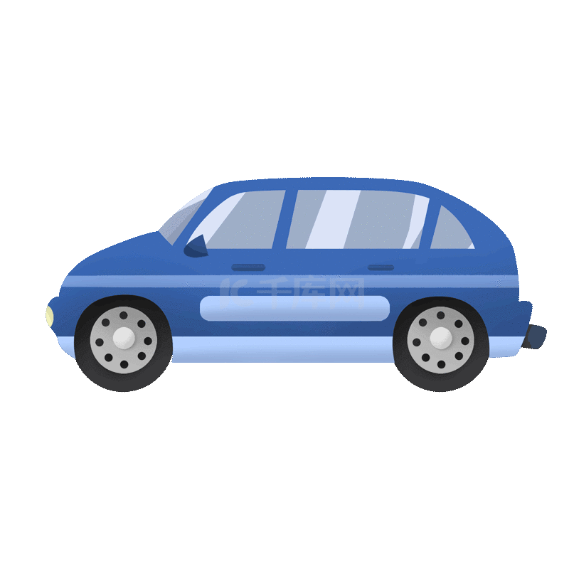 蓝色国产汽车动图GIF