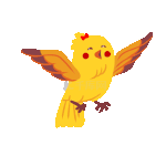 飞翔飞行的黄色快乐挥动翅膀的小鸟动物动图gif