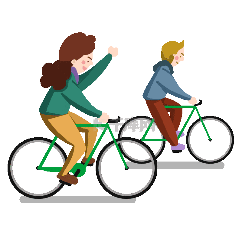 骑自行车骑车骑行锻炼身体健康全家出游动图GIF