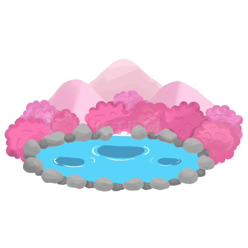 动物泡温泉冬天熊鹿护理兔子卡通手绘gif动图gif动态图片下载 千库网