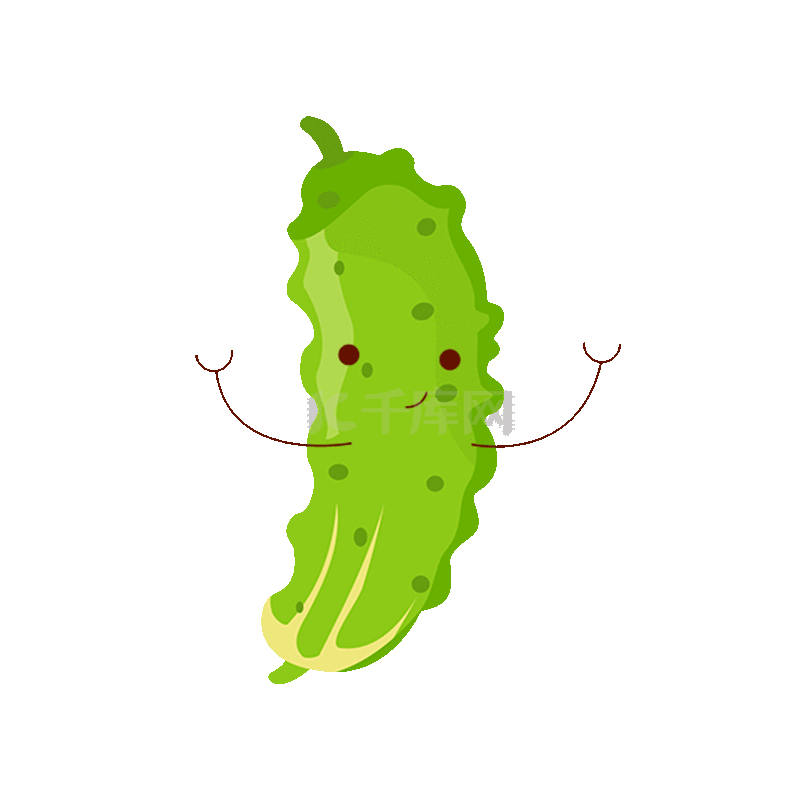 苦瓜蔬菜笑挥手拟人可爱vlog动图gif贴纸