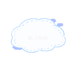 卡通蓝色云朵天气对话框文字框