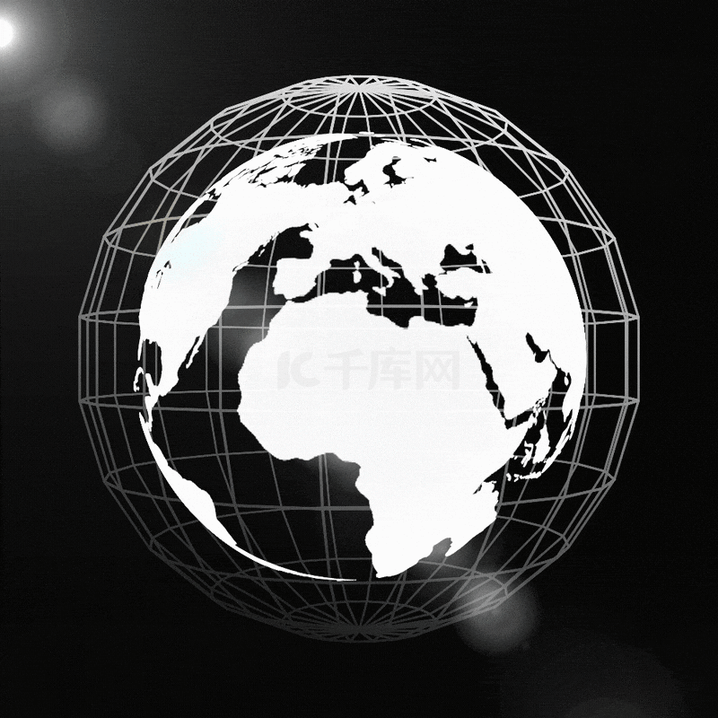 地球日白色科技世界地图地球转动动图gifgif动态图片下载 千库网