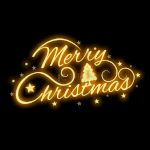 圣诞圣诞节霓虹灯MerryChristmas小星星字体动效