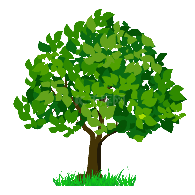 绿色大树落叶春天树木植物动图gif植树节