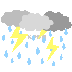 卡通打雷下雨雷雨天气暴雨乌云动图GIF