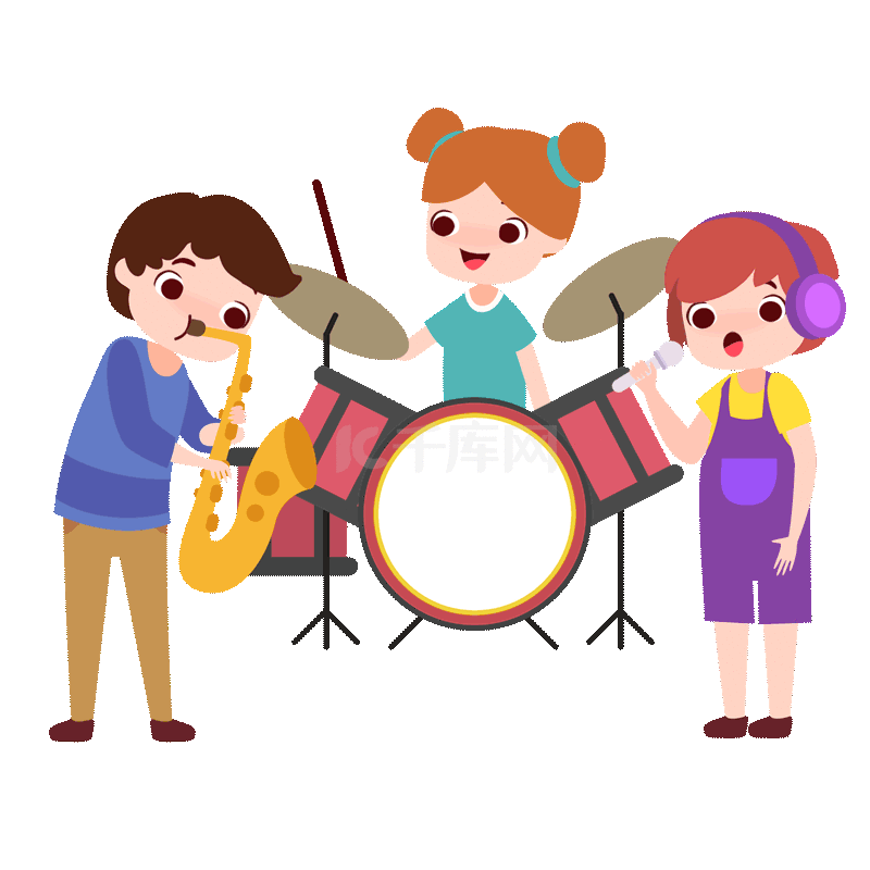 乐队少儿乐器培训课程唱歌架子鼓吹奏寒假班暑期班兴趣班动图gif