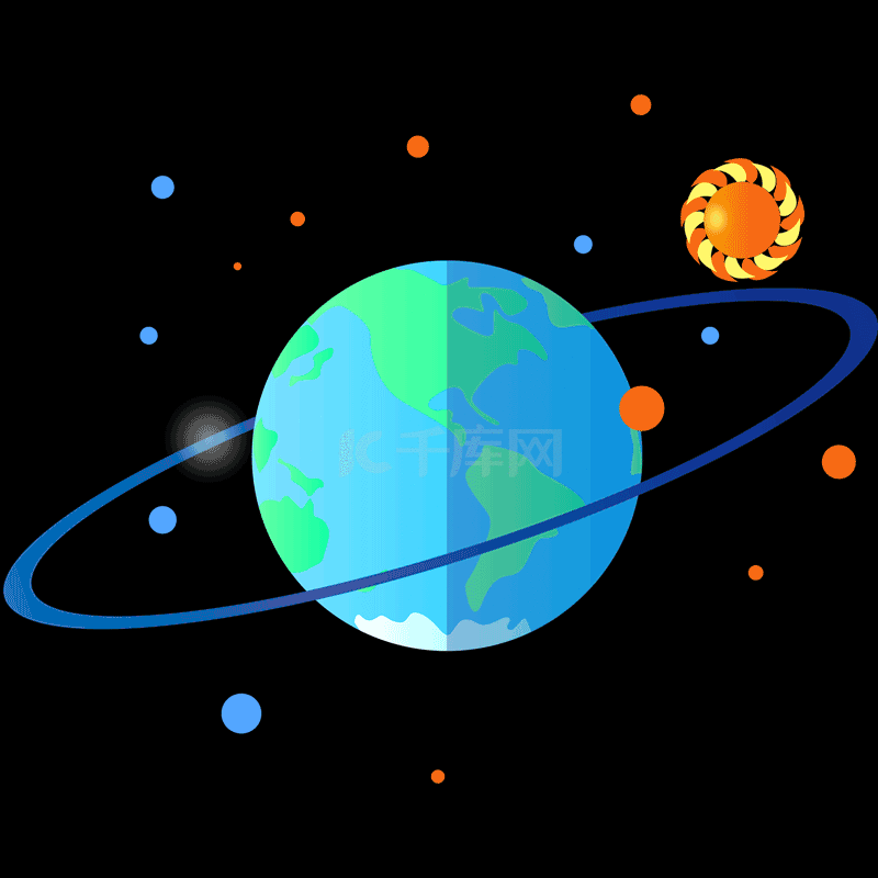 太阳系宇宙太空自转公转太阳地球gif动图gif动态图片下载 千库网