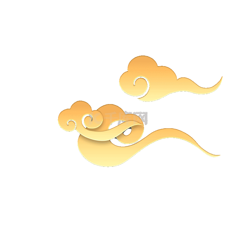 祥云剪纸风金色云朵动图gif